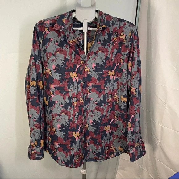 Perry‎ Ellis Men's Abstract Floral Shirt Size large - Picture 1 of 12